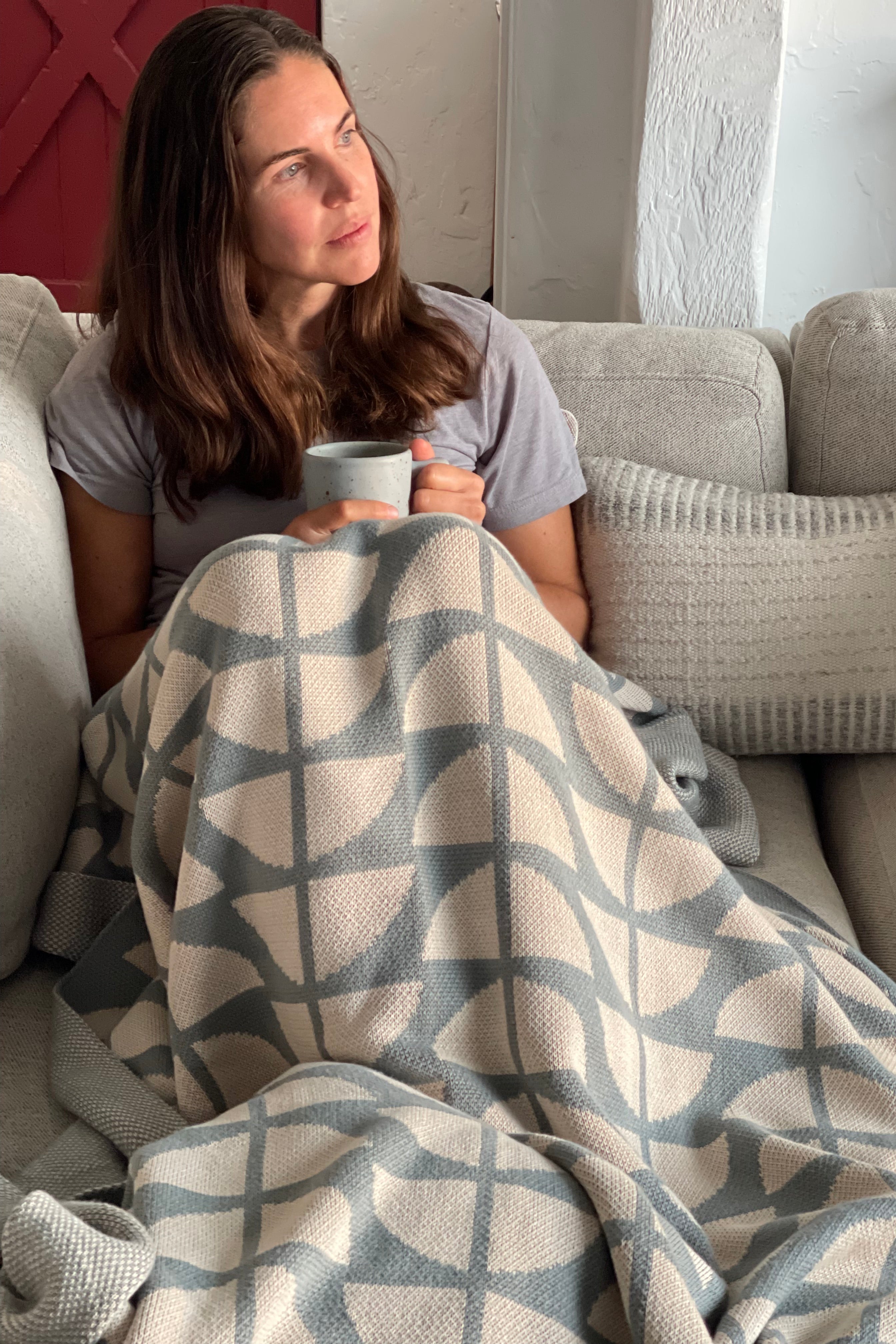 Seashell Throw (Dusty Blue)
