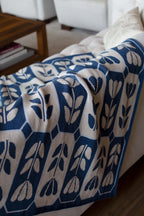 Tulip Mosaic Throw (Ocean Blue)